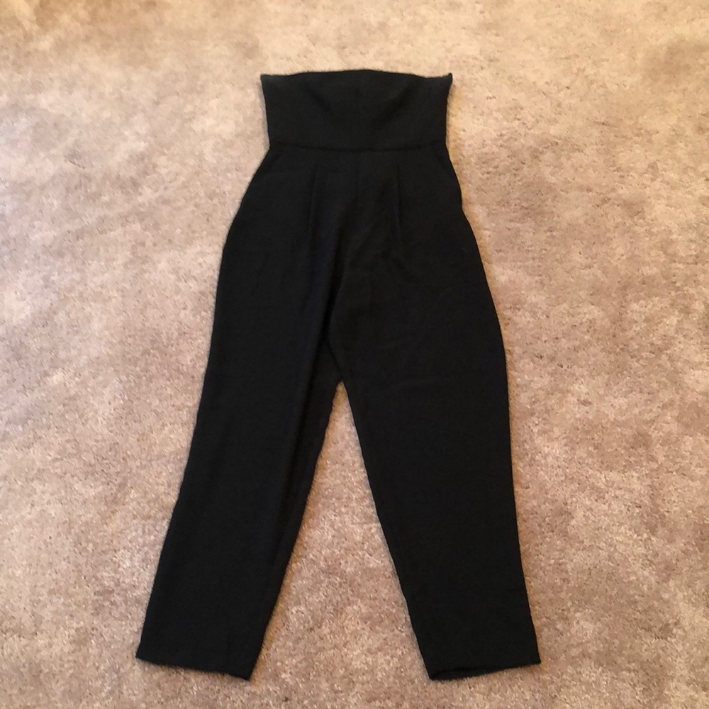 Topshop Black Strapless Jumpsuit Size 4